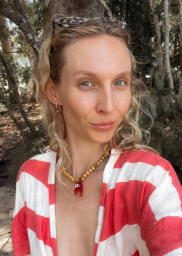 OLLIE THE OCTOPUS PENDANT NECKLACE - RED BROWN - STUDIO JO STORE